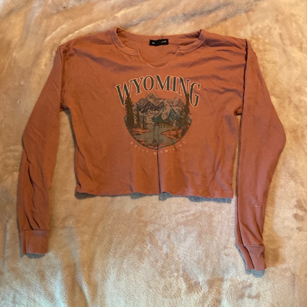 Social Scene Waffle Knit Wyoming Crop